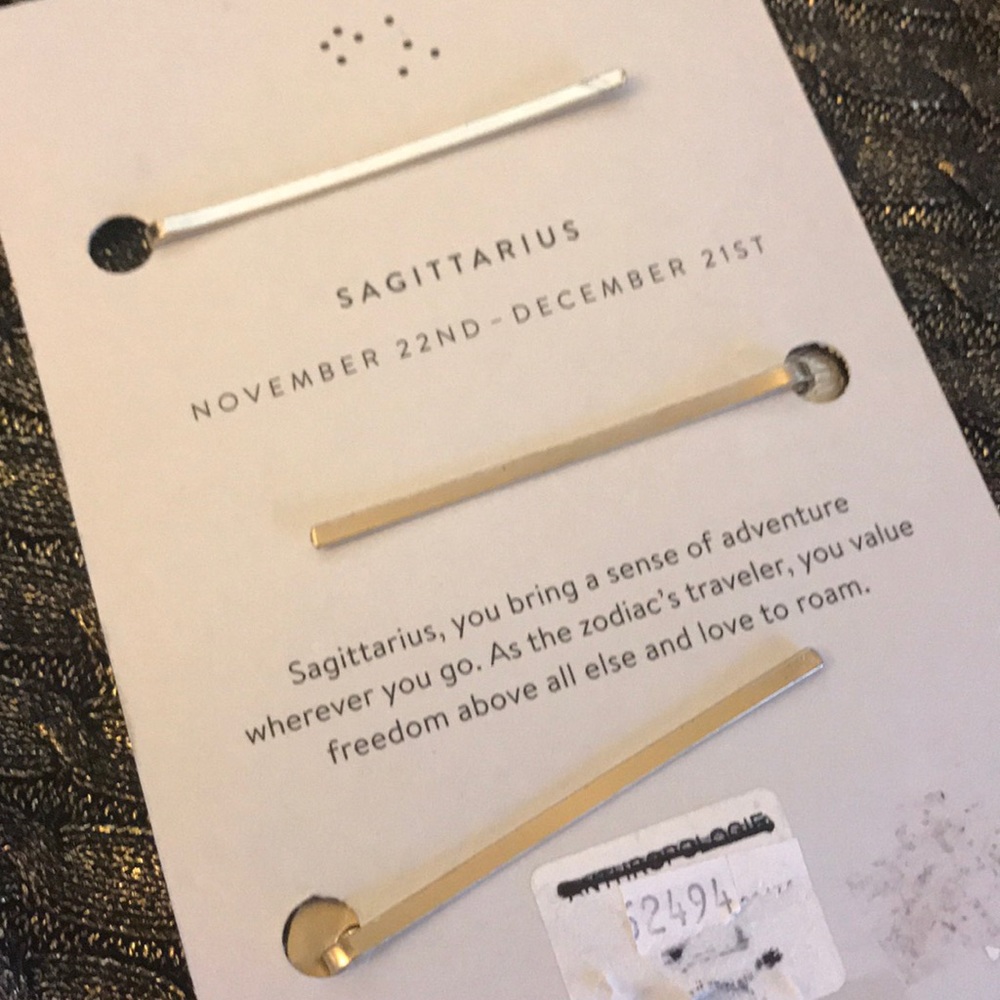 ANTHROPOLOGIE ZODIAC SIGNS BOBBY PINS SAGITTARIUS - Picture 5 of 5